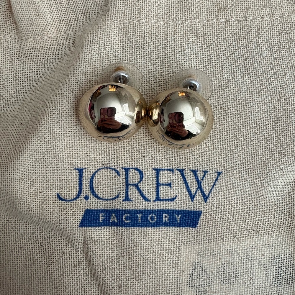 J. Crew Shiny Gold Sphere Earrings